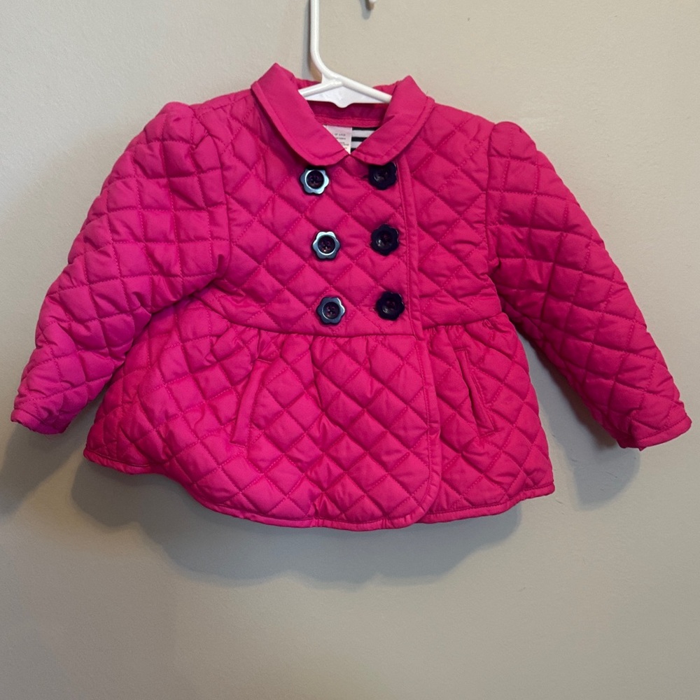 Girls' Quilted Pink Peacoat Jacket 18 months